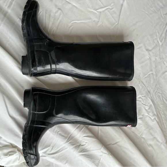 HUNTER Women's Original Tall Gloss Rain Boots | Black SZ 8F/7M - Picture 5 of 7